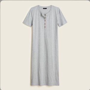 NWT! J.Crew Henley t-shirt midi dress with side slits.
